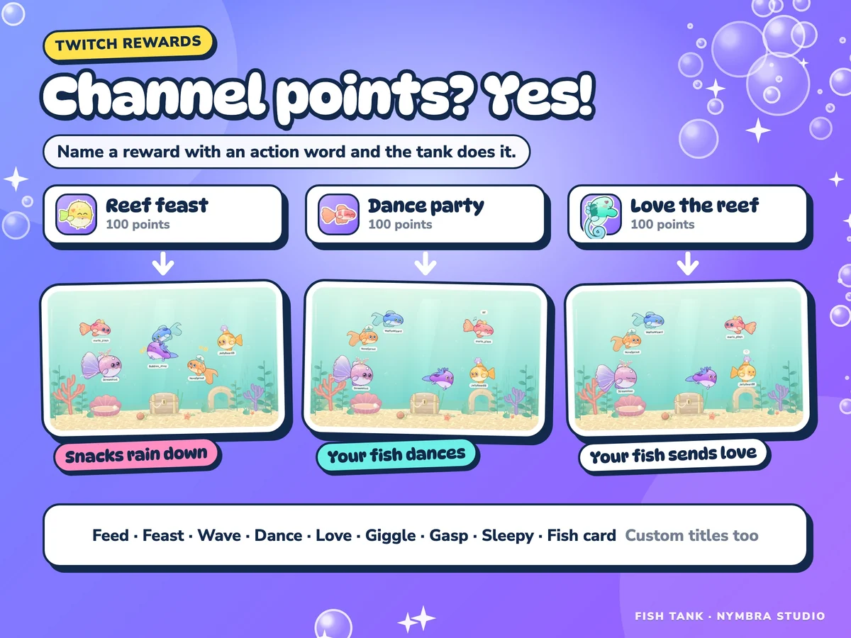 Viewers feed and play with channel points