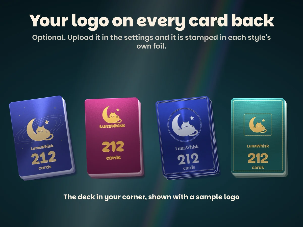 Your logo stamped on every card back
