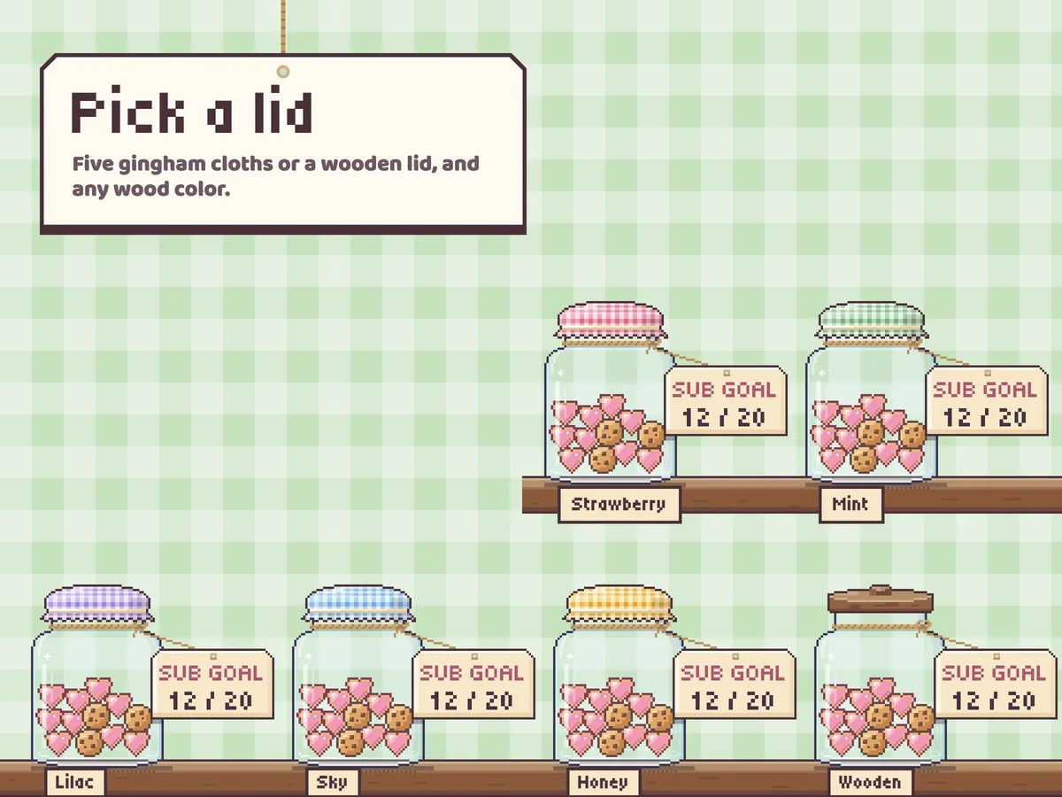 Six lids to match your stream