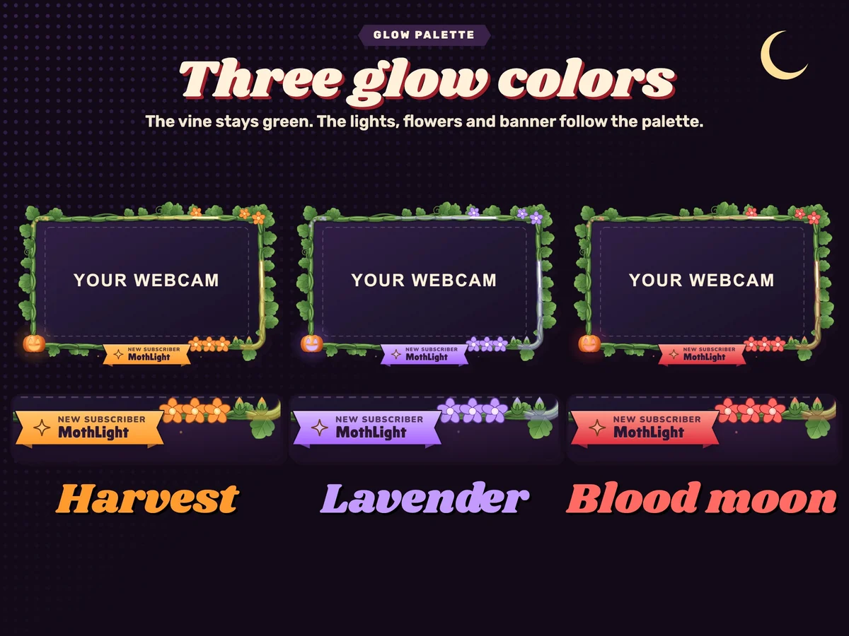 Three glow palettes